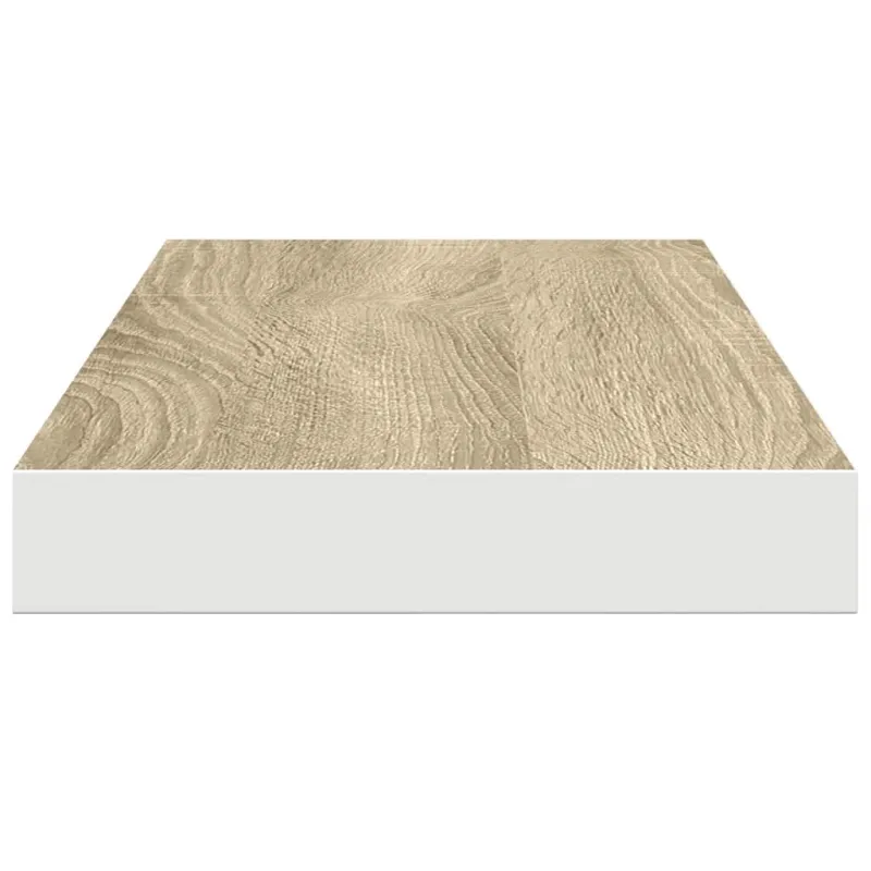 Pakabinamos lentynos, 2vnt., ąžuolo/baltos, 60x23,5x3,8cm, MDF