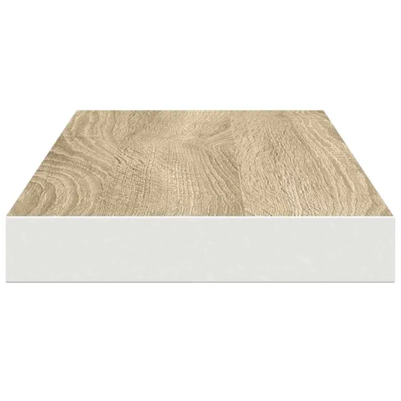 Pakabinamos lentynos, 4vnt., ąžuolo/baltos, 60x23,5x3,8cm, MDF