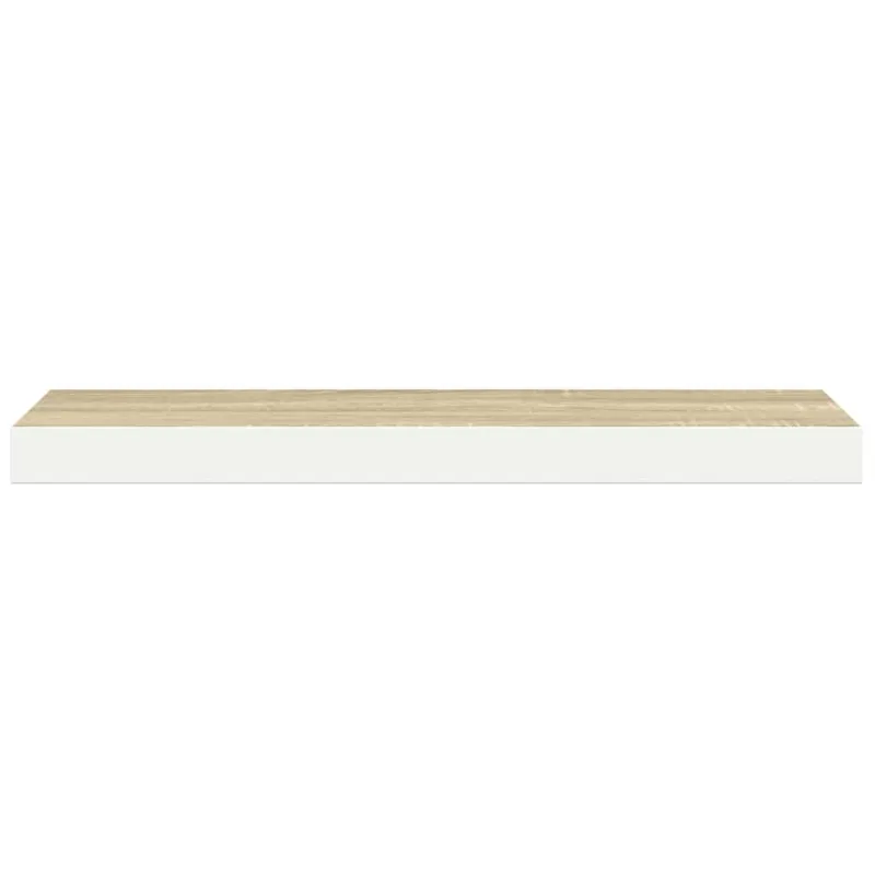 Pakabinama sieninė lentyna, ąžuolo/baltos, 80x23,5x3,8cm, MDF