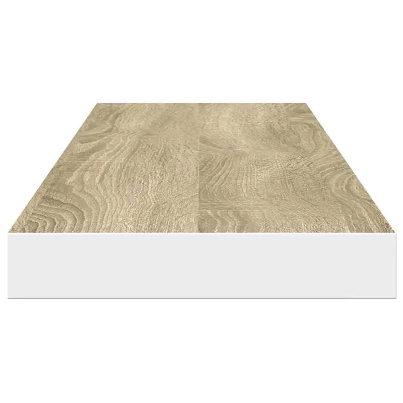 Pakabinama sieninė lentyna, ąžuolo/balta, 120x23,5x3,8cm, MDF