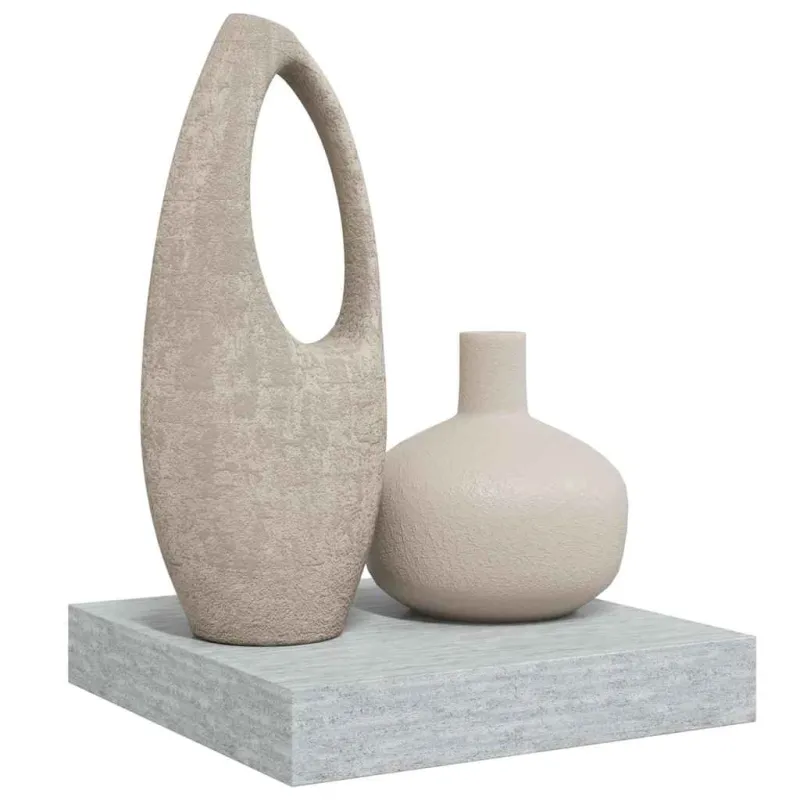 Pakabinama sieninė lentyna, betono pilka, 23x23,5x3,8cm, MDF