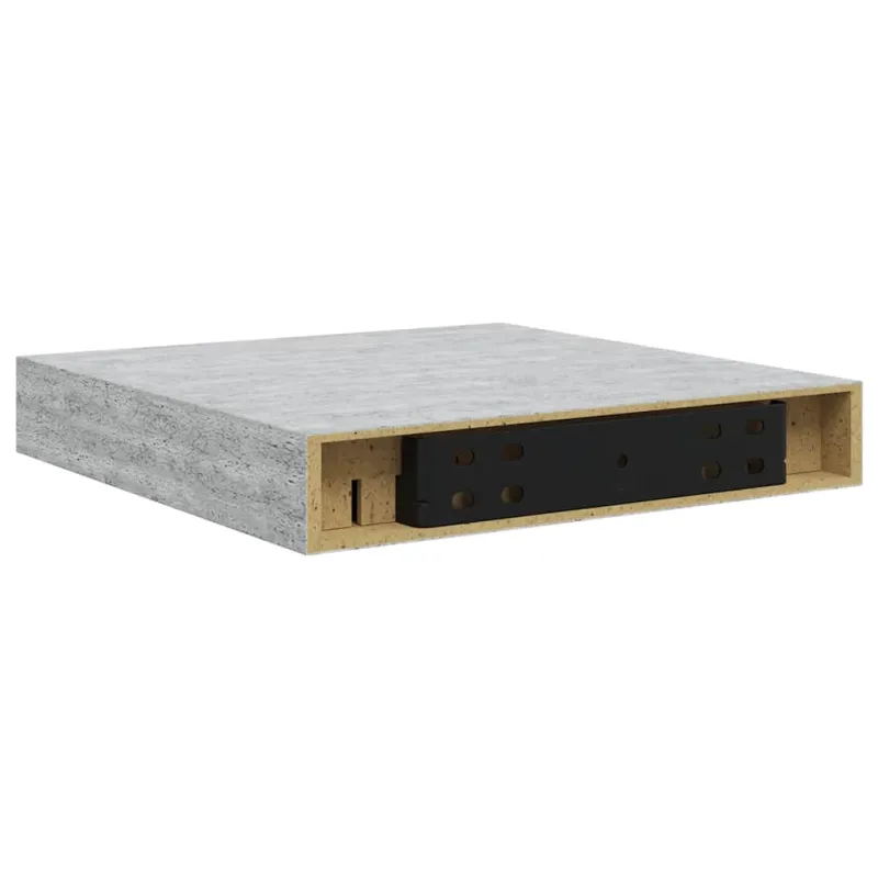 Pakabinama sieninė lentyna, betono pilka, 23x23,5x3,8cm, MDF