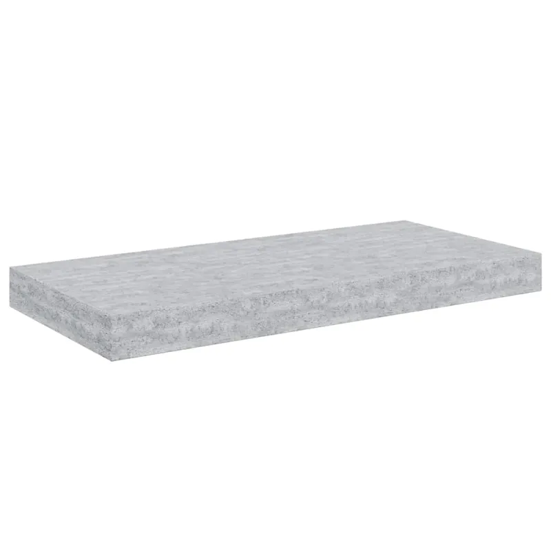 Pakabinamos sieninės lentynos, 2vnt., pilkos, 50x23x3,8cm, MDF