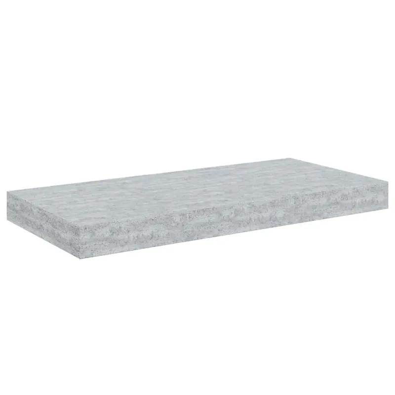 Pakabinamos sieninės lentynos, 4vnt., pilkos, 50x23x3,8cm, MDF