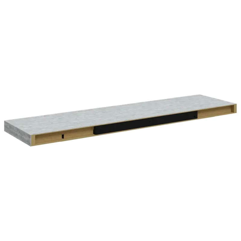 Pakabinamos lentynos, 4vnt., betono pilkos, 90x23,5x3,8cm, MDF