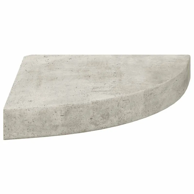 Sieninė kampinė lentyna, betono pilka, 25x25x3,8cm, MDF