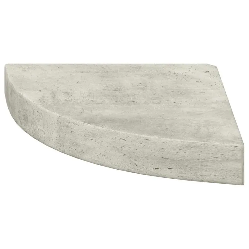 Sieninės kampinės lentynos, 4vnt., pilkos, 25x25x3,8cm, MDF