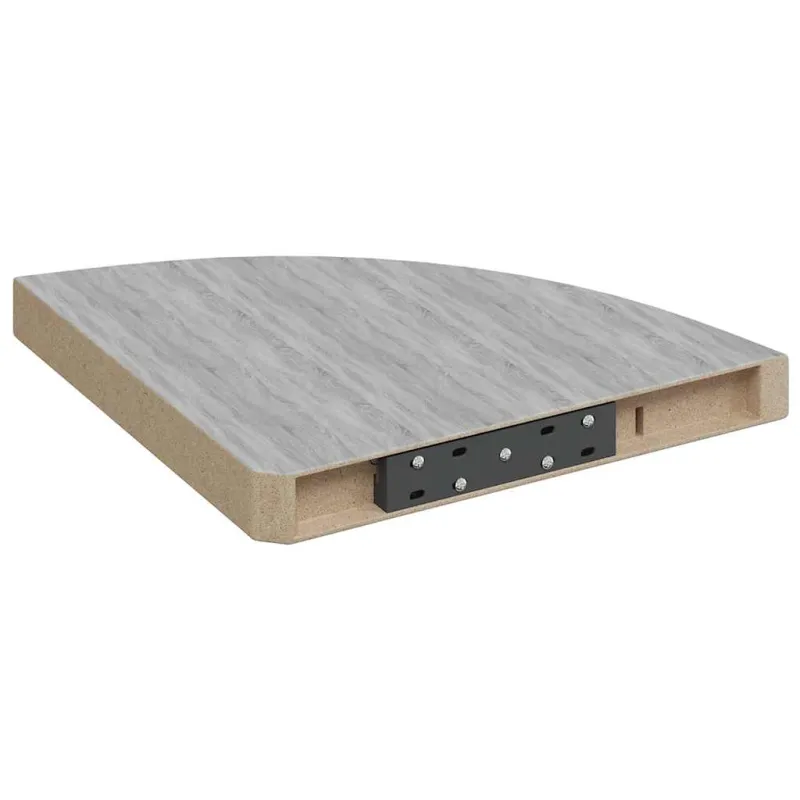 Sieninės kampinės lentynos, 4vnt., pilkos, 35x35x3,8cm, MDF