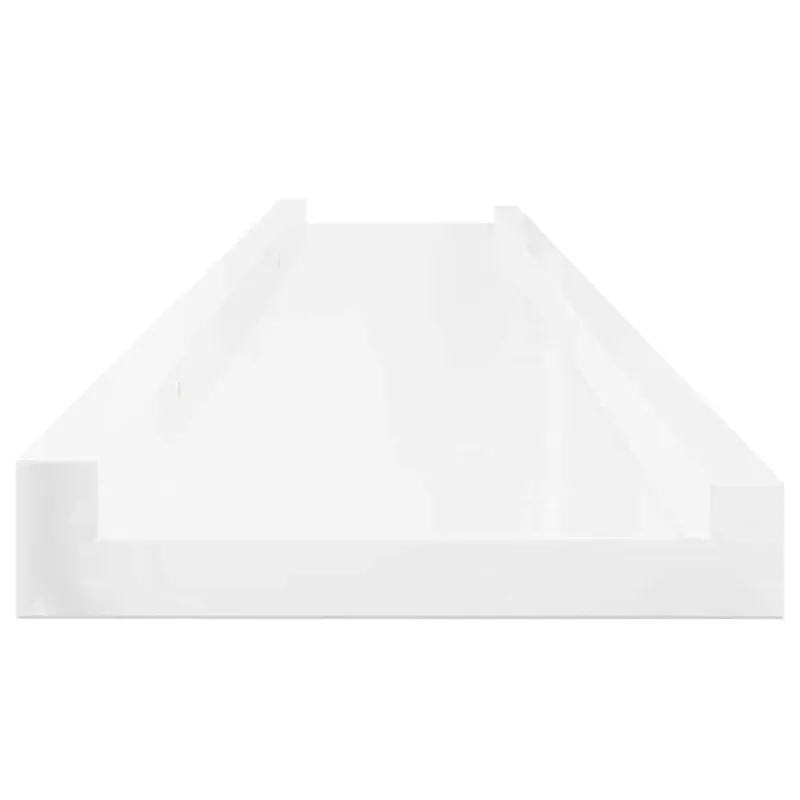 Sieninės lentynos, 2vnt., baltos spalvos, 100x9x3cm, blizgios