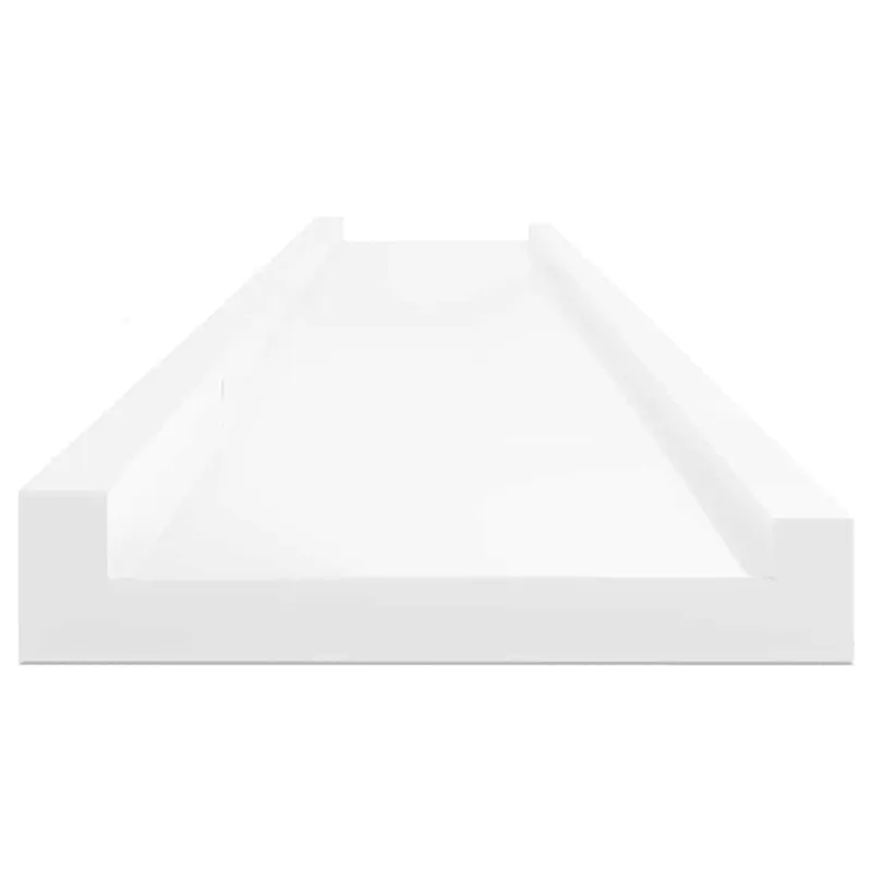 Sieninės lentynos, 2vnt., baltos spalvos, 115x9x3cm, blizgios