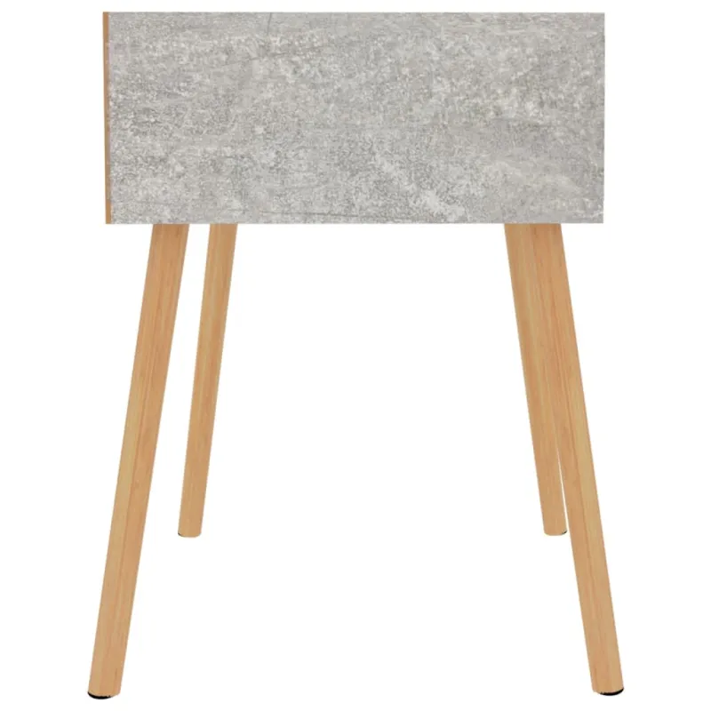 Naktinės spintelės, 2vnt., betono pilkos, 40x40x56cm, mediena