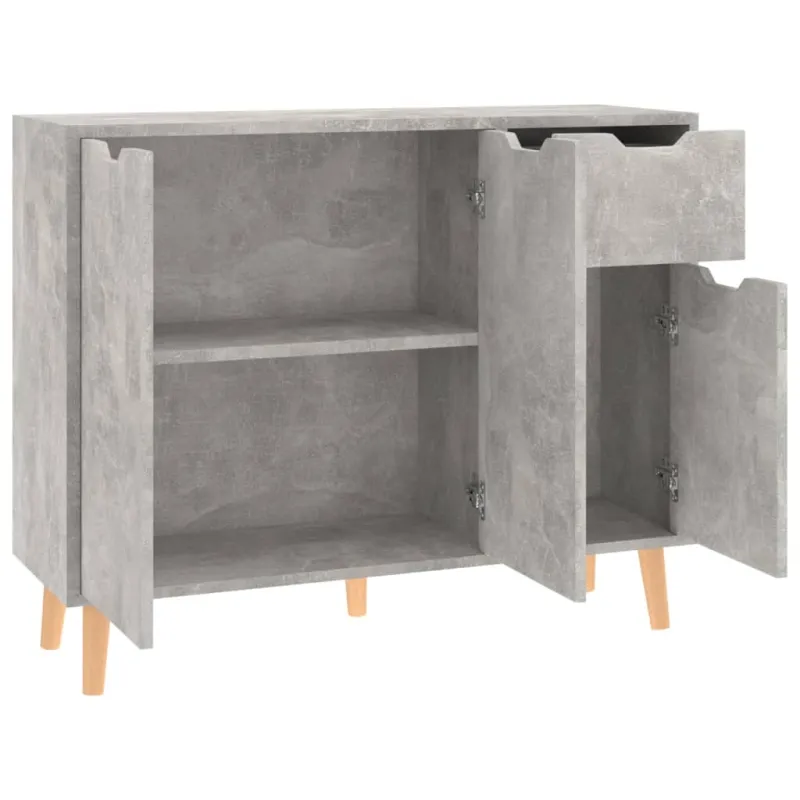 Šoninė spintelė, betono pilka, 90x30x72cm, apdirbta mediena