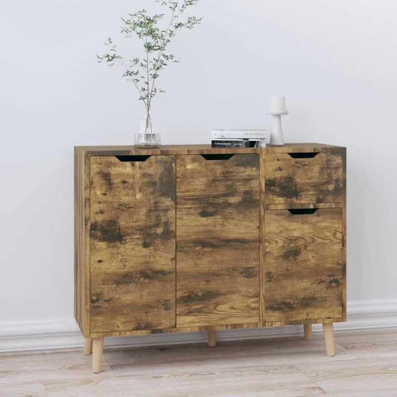 Šoninė spintelė, dūminė ąžuolo, 90x30x72cm, apdirbta mediena
