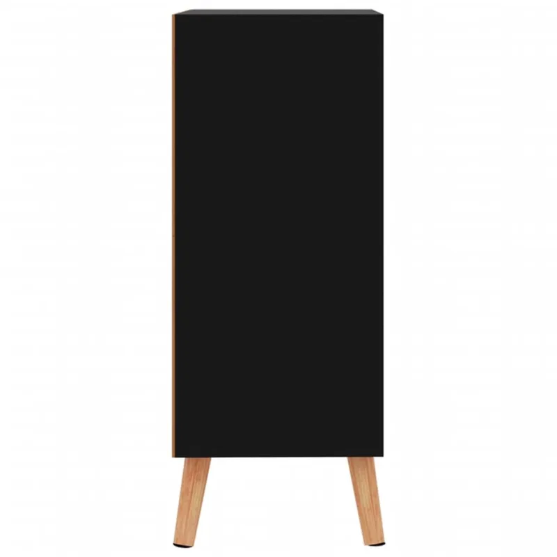 Šoninė spintelė, juoda, 60x30x72cm, apdirbta mediena, blizgi
