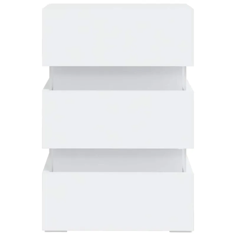 Naktinė spintelė su LED apšvietimu, balta, 45x35x67cm, mediena