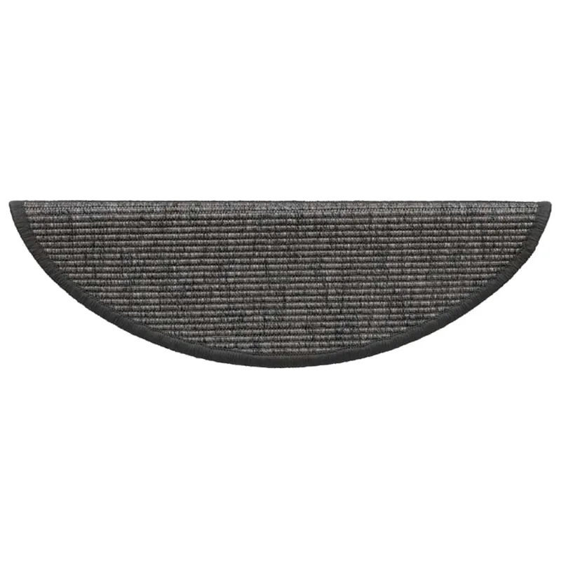 Laiptų kilimėliai, 15 vnt., 56x17x3 cm, smėlio ir pilkos spalvos, pusapvaliai