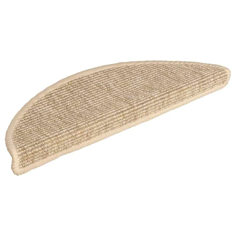 Laiptų kilimėliai, 15 vnt., 56x17x3 cm, šviesiai smėlio spalvos, pusapvaliai