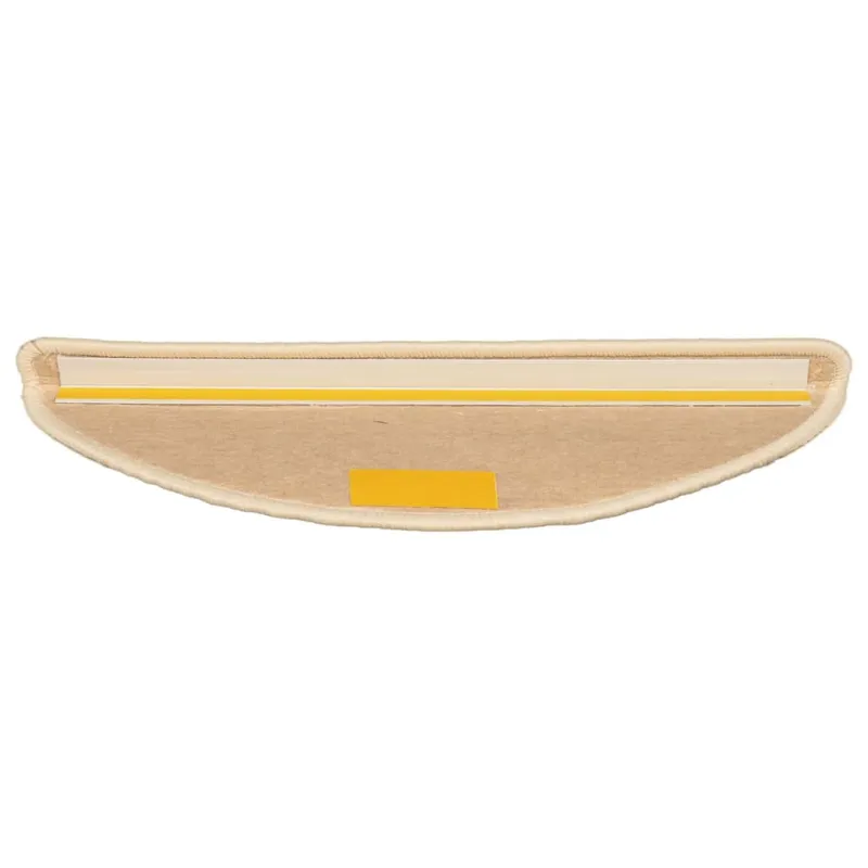 Laiptų kilimėliai, 15 vnt., 56x17x3 cm, šviesiai smėlio spalvos, pusapvaliai