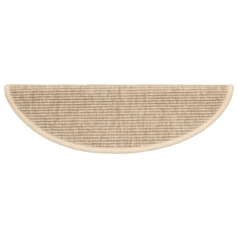 Laiptų kilimėliai, 15 vnt., 56x17x3 cm, šviesiai smėlio spalvos, pusapvaliai