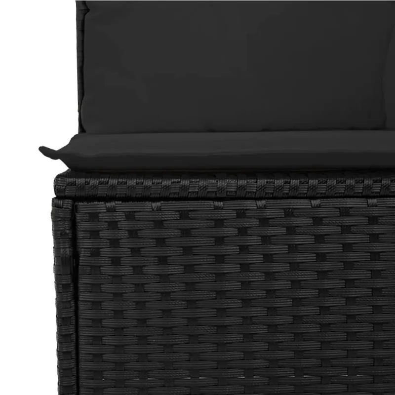 Sofoksen 8-os osainen setti, mukaan lukien tyynyt, musta, polyrattana