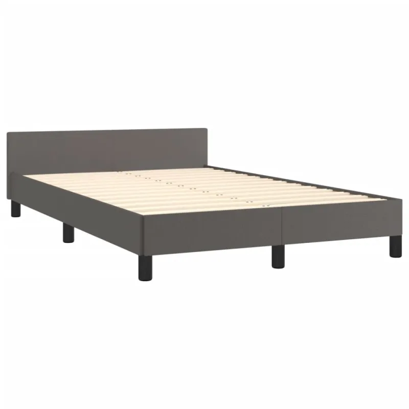 Lovos rėmas be čiužinio, pilka, 120x190cm, dirbt. oda
