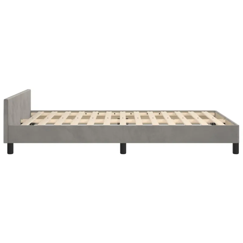 Lovos rėmas be čiužiniu, pilkas, 120x190 cm, aksomas