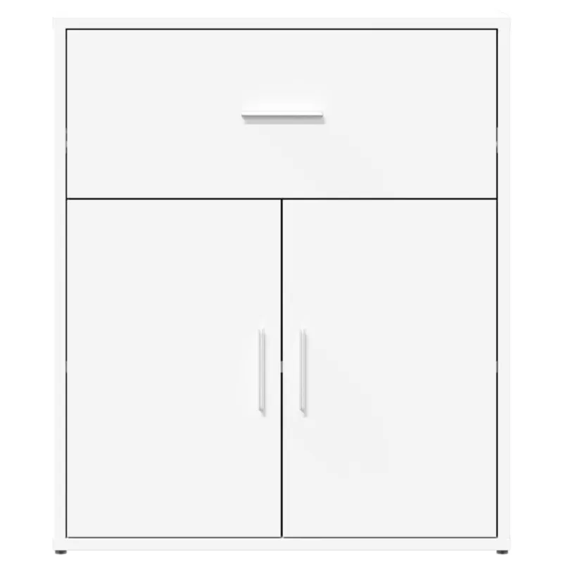 Šoninės spintelės, 2vnt., baltos, 60x31x70cm, apdirbta mediena