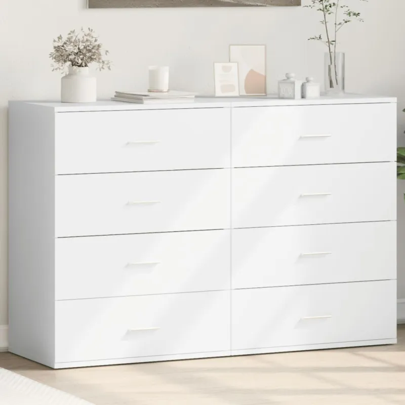 Šoninės spintelės, 2vnt., baltos, 60x39x80cm, apdirbta mediena