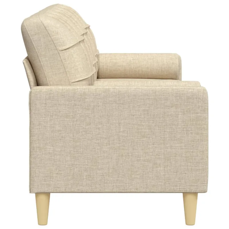 Trivietė sofa su pagalvėlėmis, kreminės spalvos, 210cm, audinys