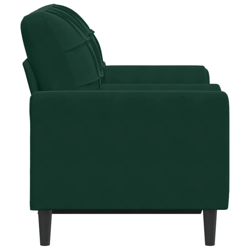 Dvivietė sofa su pagalvėlėmis, tamsiai žalia, 120cm, aksomas