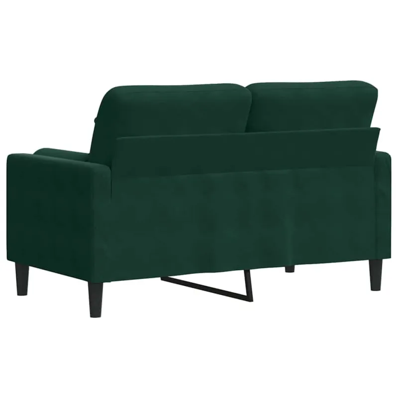 Dvivietė sofa su pagalvėlėmis, tamsiai žalia, 120cm, aksomas