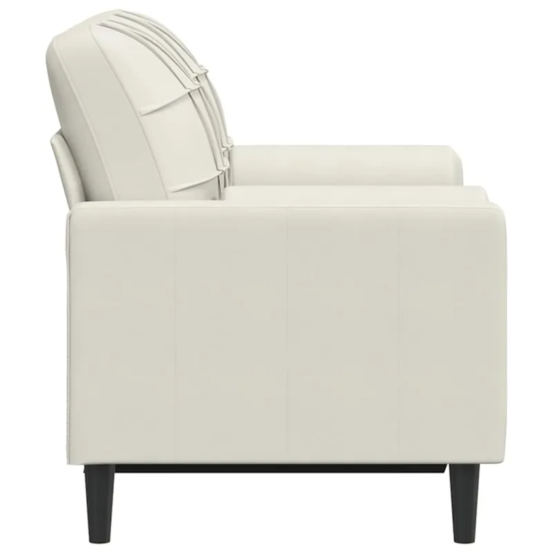 Dvivietė sofa su pagalvėlėmis, kreminės spalvos, 120cm, aksomas