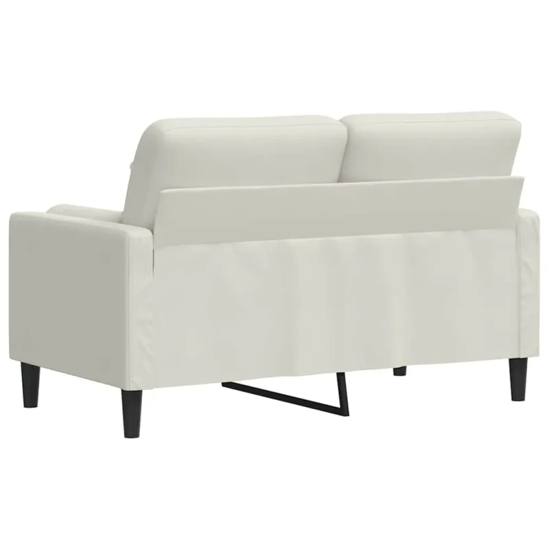 Dvivietė sofa su pagalvėlėmis, kreminės spalvos, 120cm, aksomas