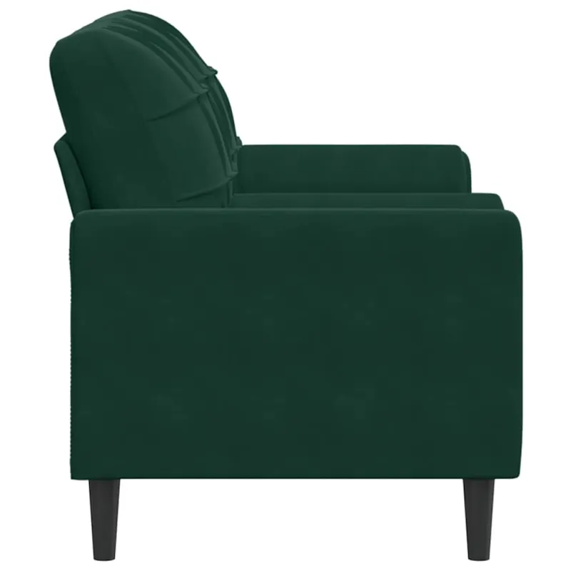 Dvivietė sofa su pagalvėlėmis, tamsiai žalia, 140cm, aksomas