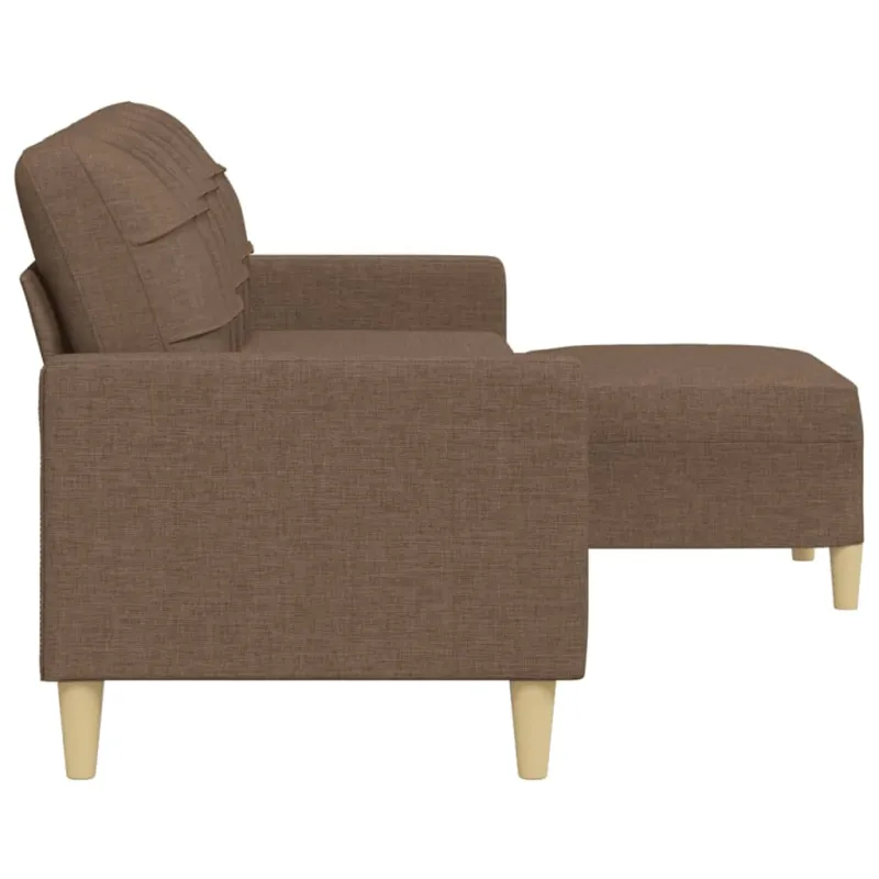 Trivietė sofa su pakoja, rudos spalvos, 210cm, audinys