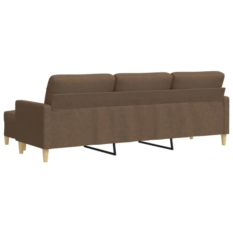 Trivietė sofa su pakoja, rudos spalvos, 210cm, audinys