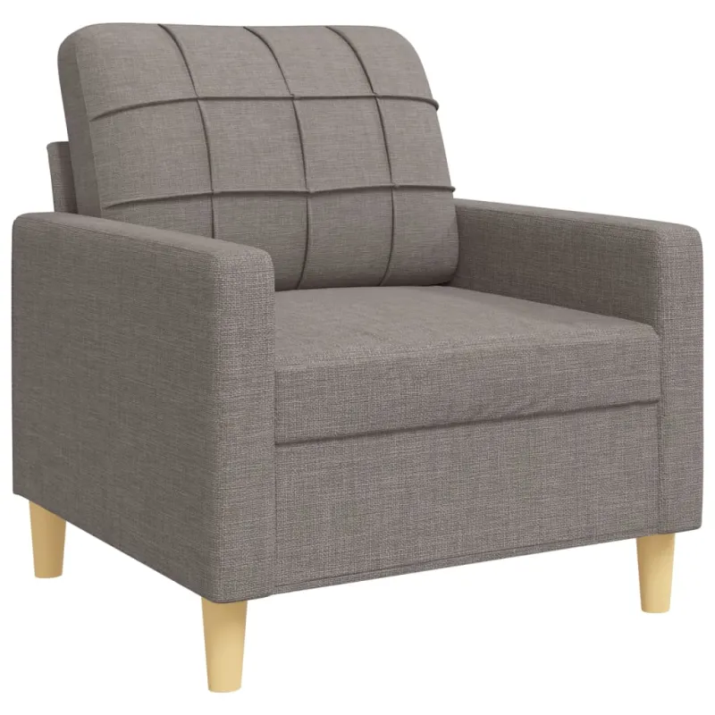 Sofos komplektas su pagalvėmis, 3 dalių, taupe, audinys