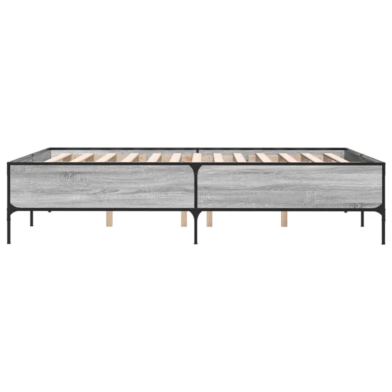 Lovos rėmas, pilkas ąžuolo, 150x200cm, apdirbta mediena/metalas