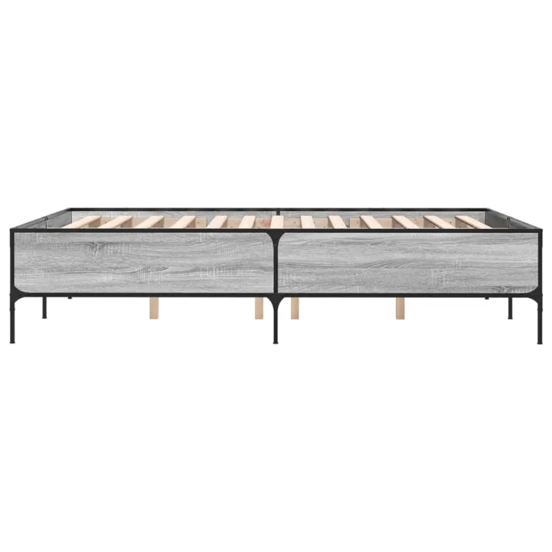 Lovos rėmas, pilkas ąžuolo, 140x200cm, apdirbta mediena/metalas