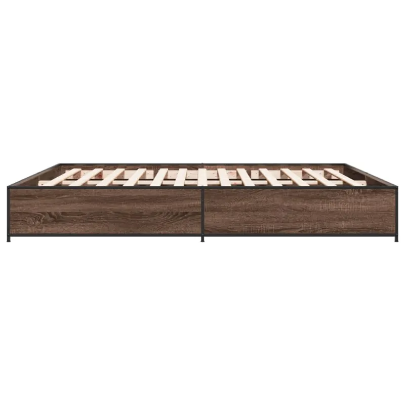 Lovos rėmas, rudas ąžuolo, 200x200cm, apdirbta mediena/metalas