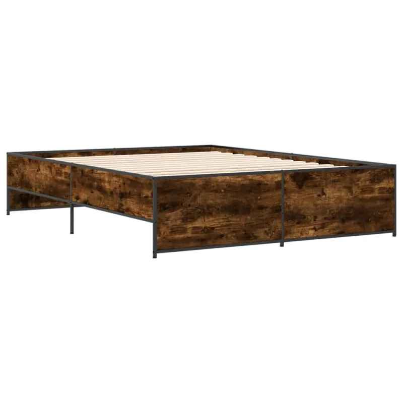 Lovos rėmas, dūminio ąžuolo, 160x200cm, mediena ir metalas