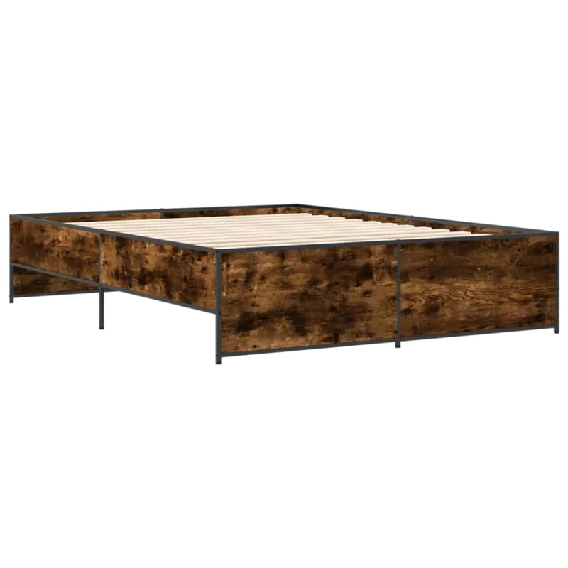 Lovos rėmas, dūminio ąžuolo, 140x200cm, mediena ir metalas