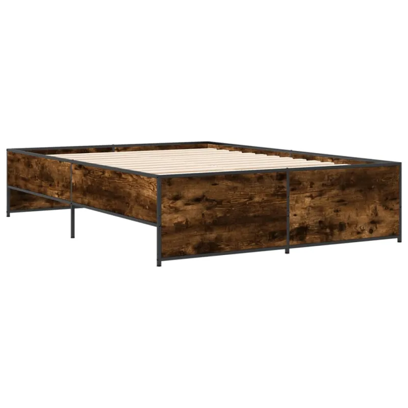 Lovos rėmas, dūminio ąžuolo, 120x200cm, mediena ir metalas