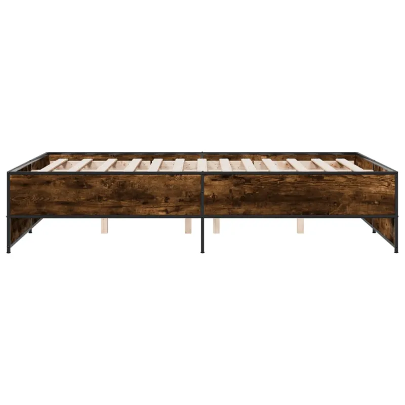 Lovos rėmas, dūminio ąžuolo, 120x200cm, mediena ir metalas