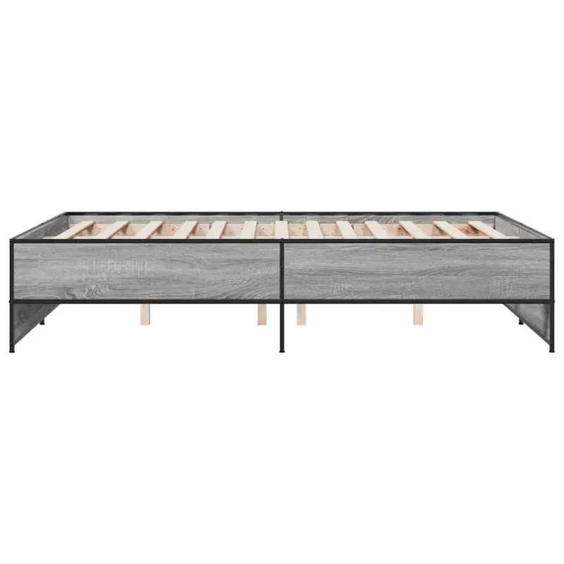 Lovos rėmas, pilkas ąžuolo, 140x190cm, apdirbta mediena/metalas