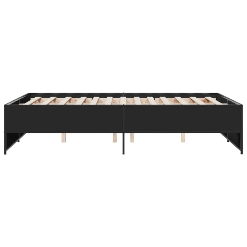 Lovos rėmas, juodas, 120x190cm, apdirbta mediena ir metalas