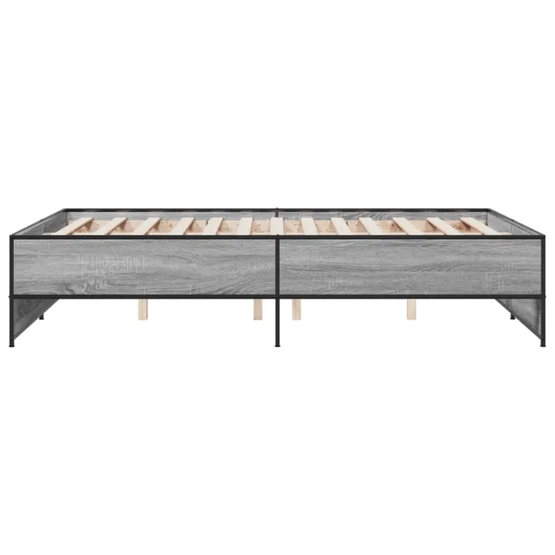 Lovos rėmas, pilkas ąžuolo, 120x190cm, apdirbta mediena/metalas