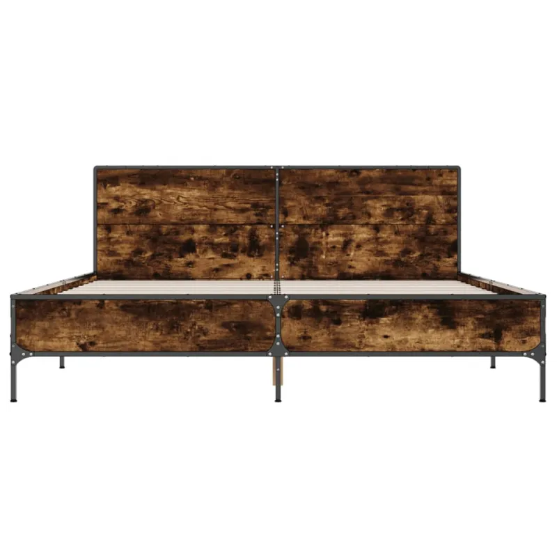 Lovos rėmas, dūminio ąžuolo, 120x200cm, mediena ir metalas