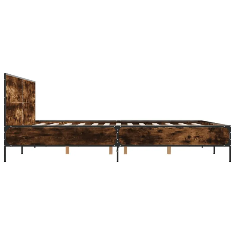 Lovos rėmas, dūminio ąžuolo, 180x200cm, mediena ir metalas
