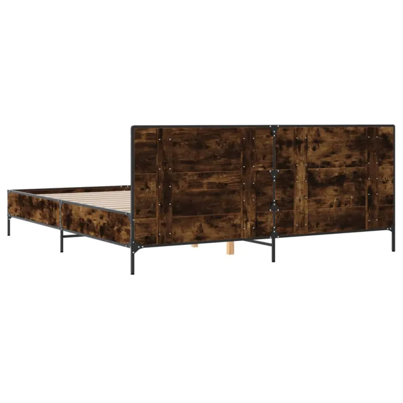 Lovos rėmas, dūminio ąžuolo, 180x200cm, mediena ir metalas